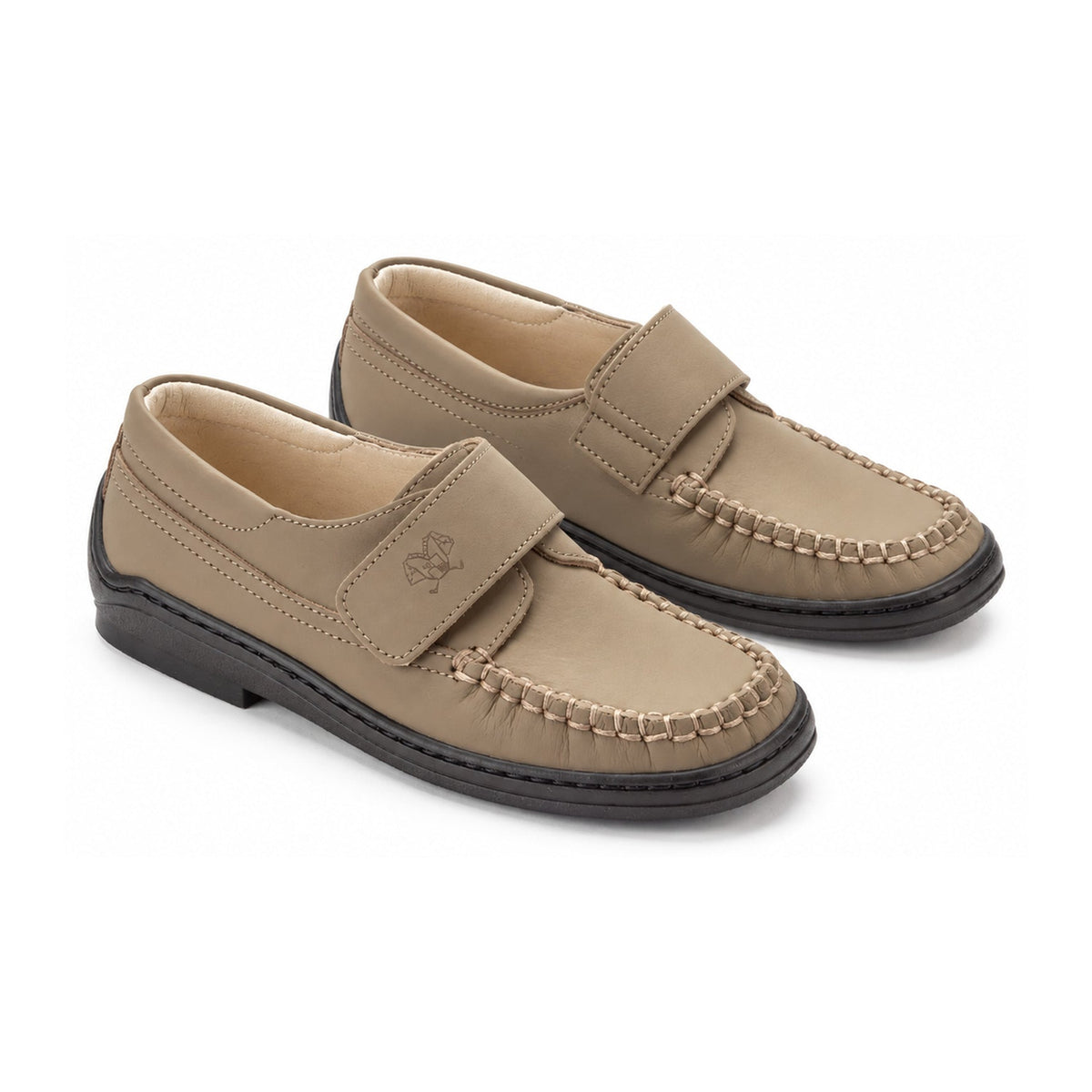 Taupe Sahara Boys Velcro Shoe