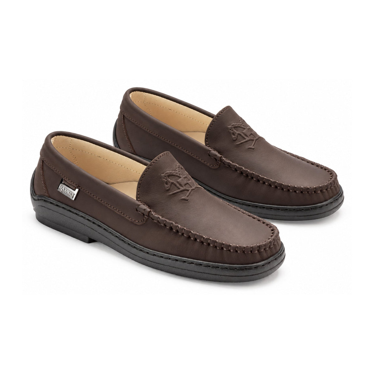 Brown Sahara Leather Soft Loafer for Girl by London Kids