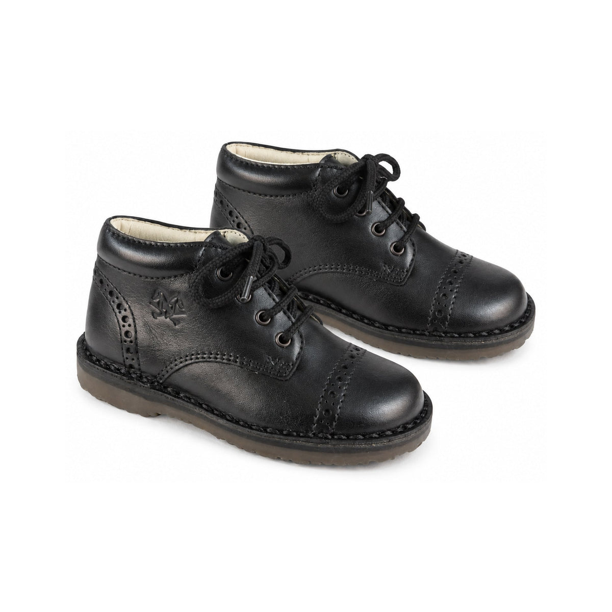 Black Soft Leather Lace for Toddler/Boy/Girl by London Kids