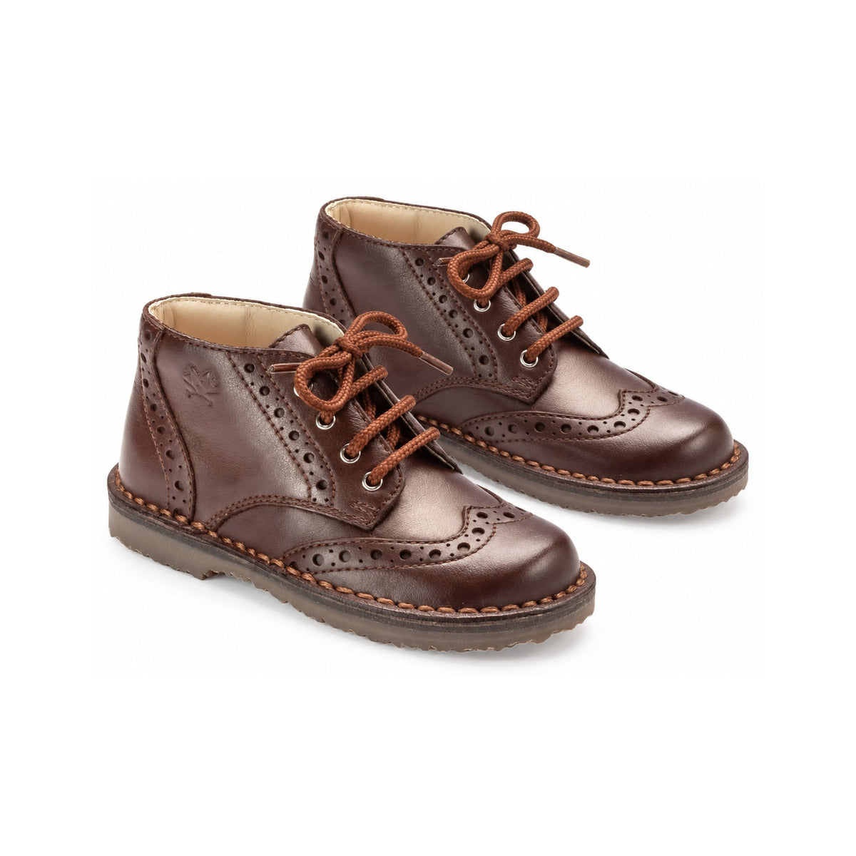 Brown Soft Leather Lace for Toddler/Boy/Girl by London Kids