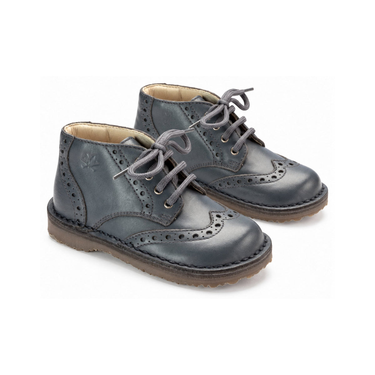 Gray Soft Leather Lace for Toddler/Boy/Girl by London Kids