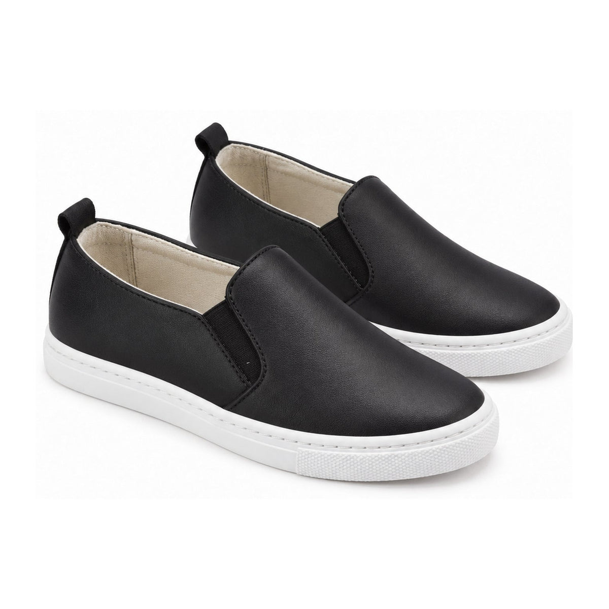 Black Sahara Leather Sneaker for Boy/Girl by London Kids