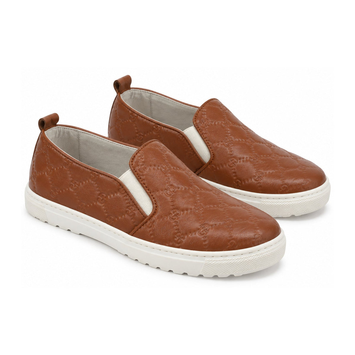 Tan Soft Leather Sneaker for Girl by London Kids