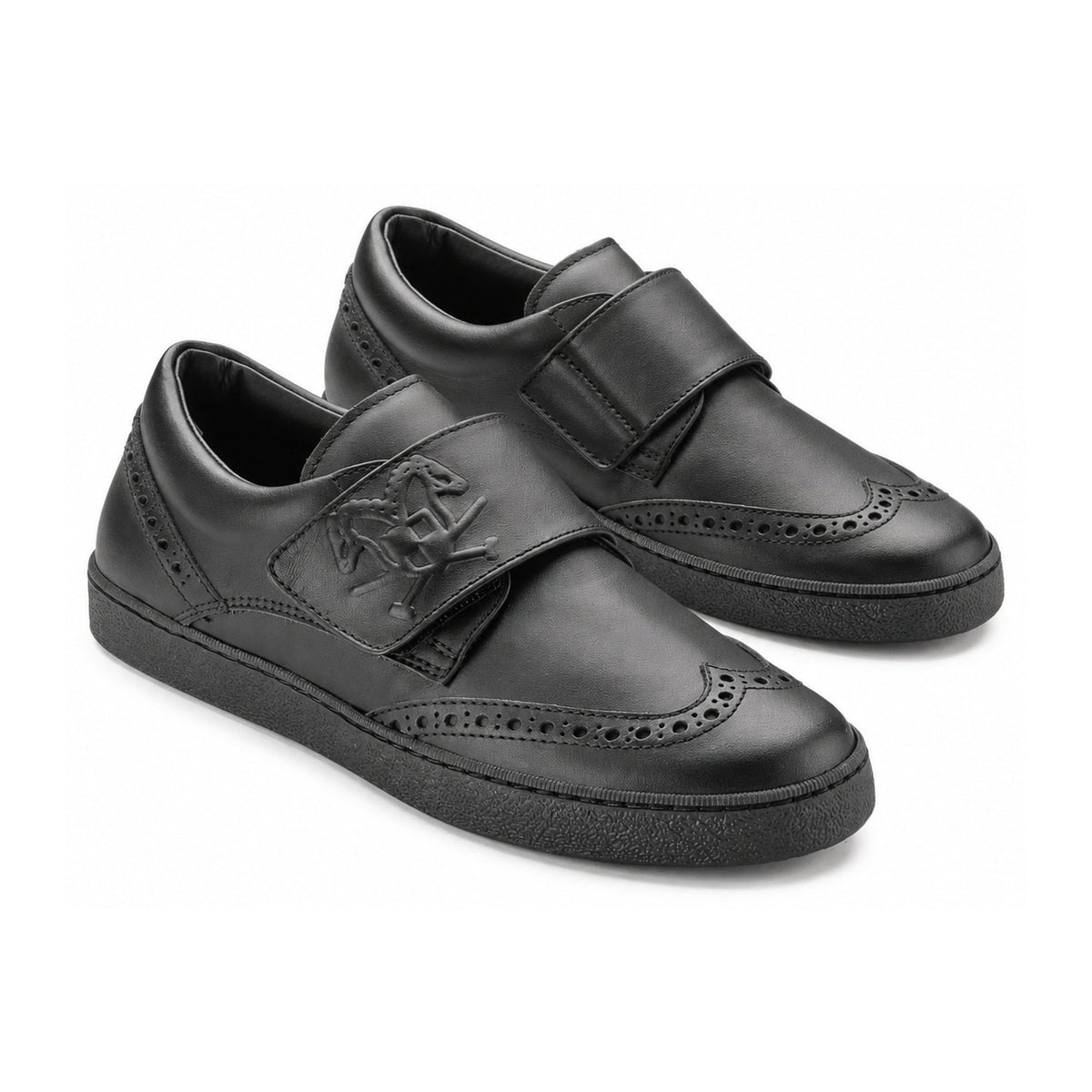 Stylish Black Leather Boys Sneaker from Italy