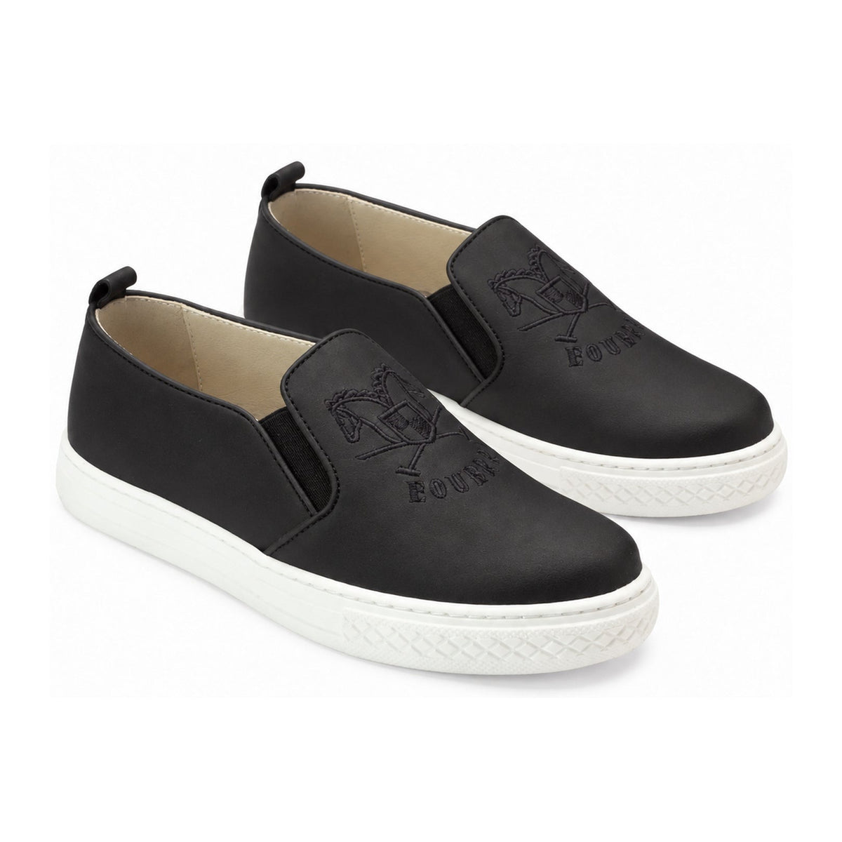 Black Sahara Leather Sneaker for Girl by London Kids