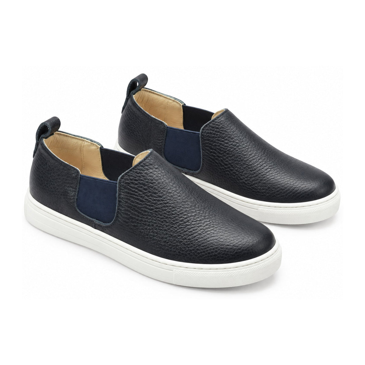 Navy Soft Leather Sneaker for Girl by Manuela de Juan