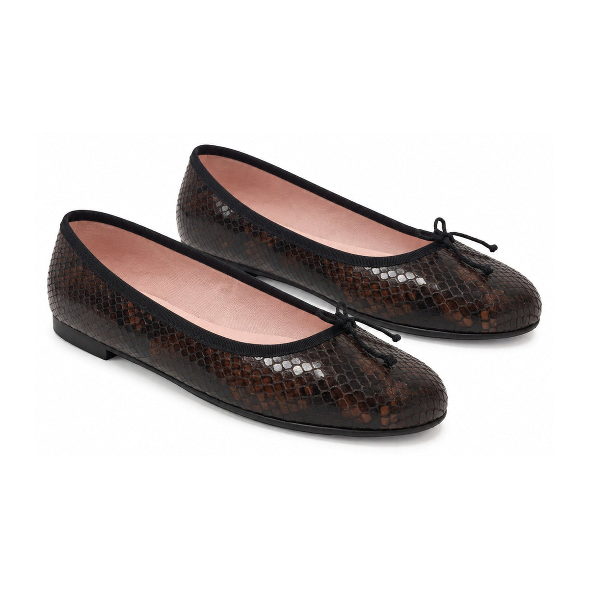 Brown Croc Leather Flats for Teen/Women by Pretty Ballerinas