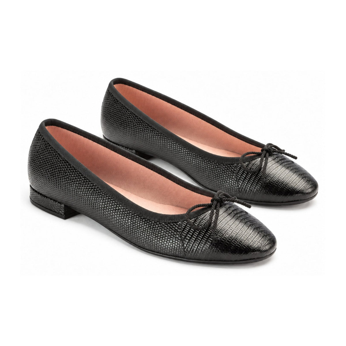 Black Croc Leather Flats for Teen/Women by Pretty Ballerinas