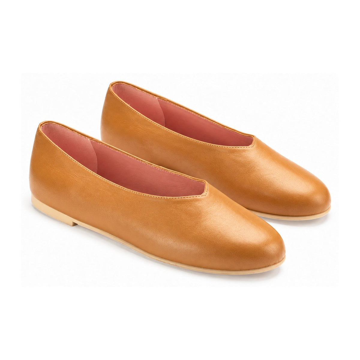 Tan Soft Leather Flats for Teen/Women by Pretty Ballerinas