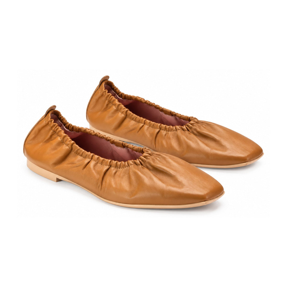 Tan Soft Leather Flats for Teen/Women by Pretty Ballerinas