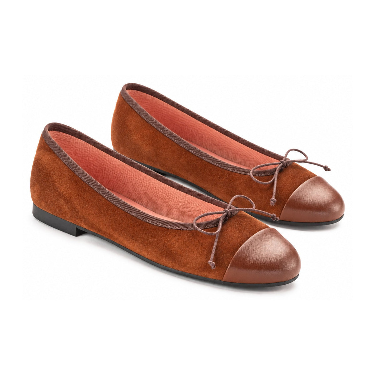 Brown Suede Teens Bow Shoe Cap