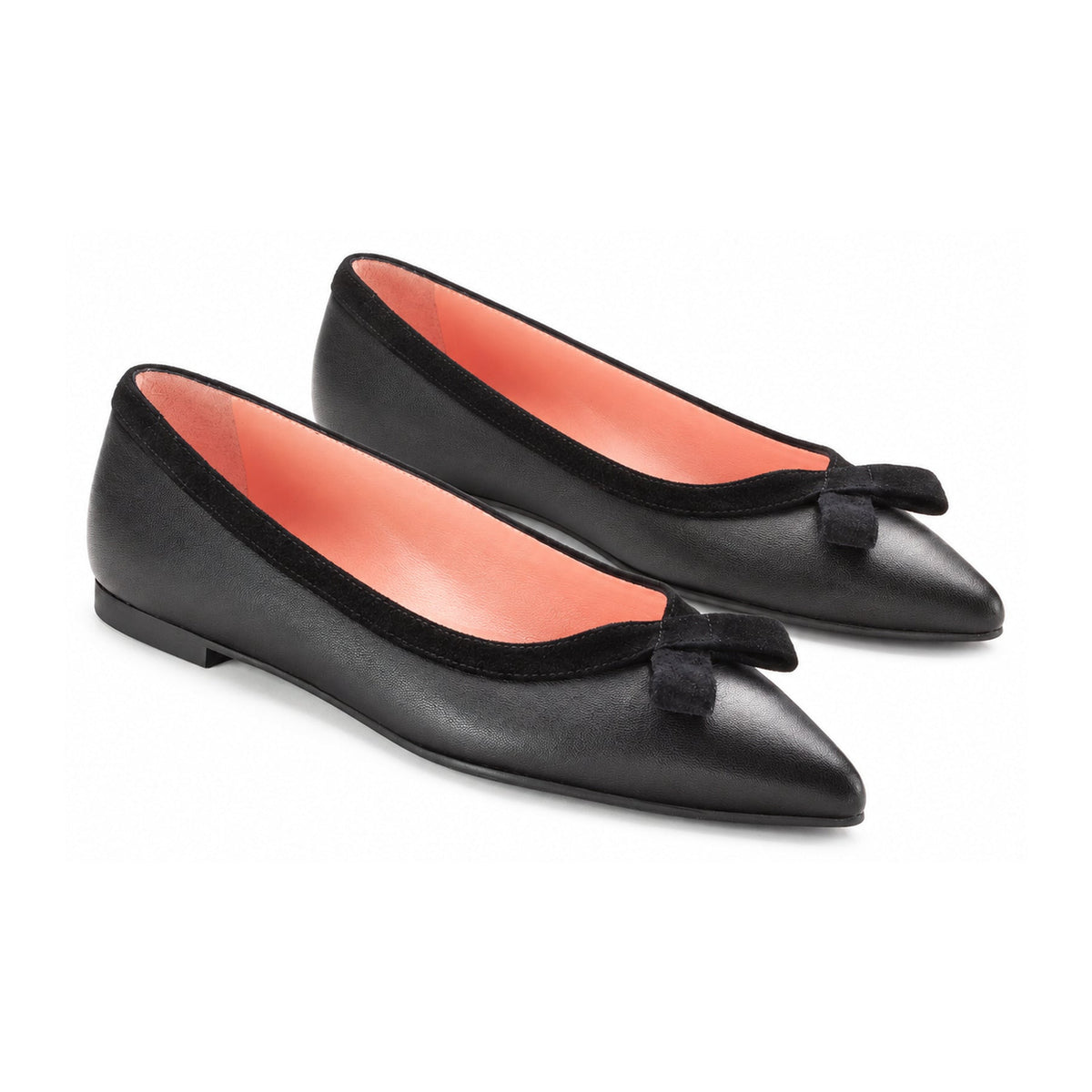 Black Leather Teens Ballet Flat