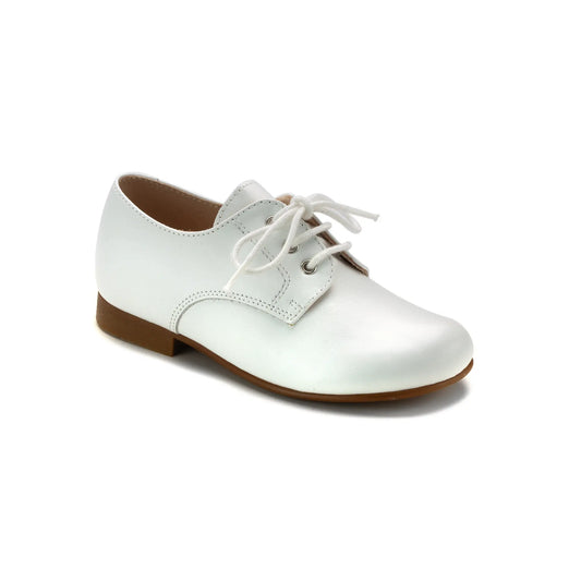 146 - White Leather Boys Lace Shoe crafted in Spain