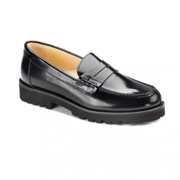 2493 - Navy Sahara Leather Soft Loafer for Girl by London Kids