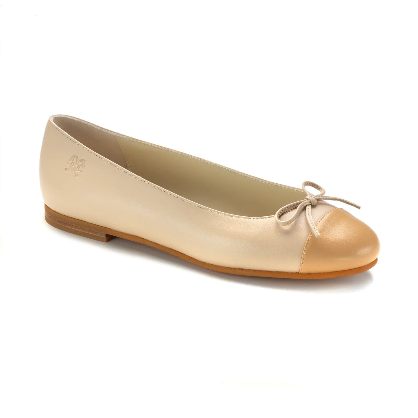 1657 Cream Leather Girls Summer Bow Shoe with elegant bow detail