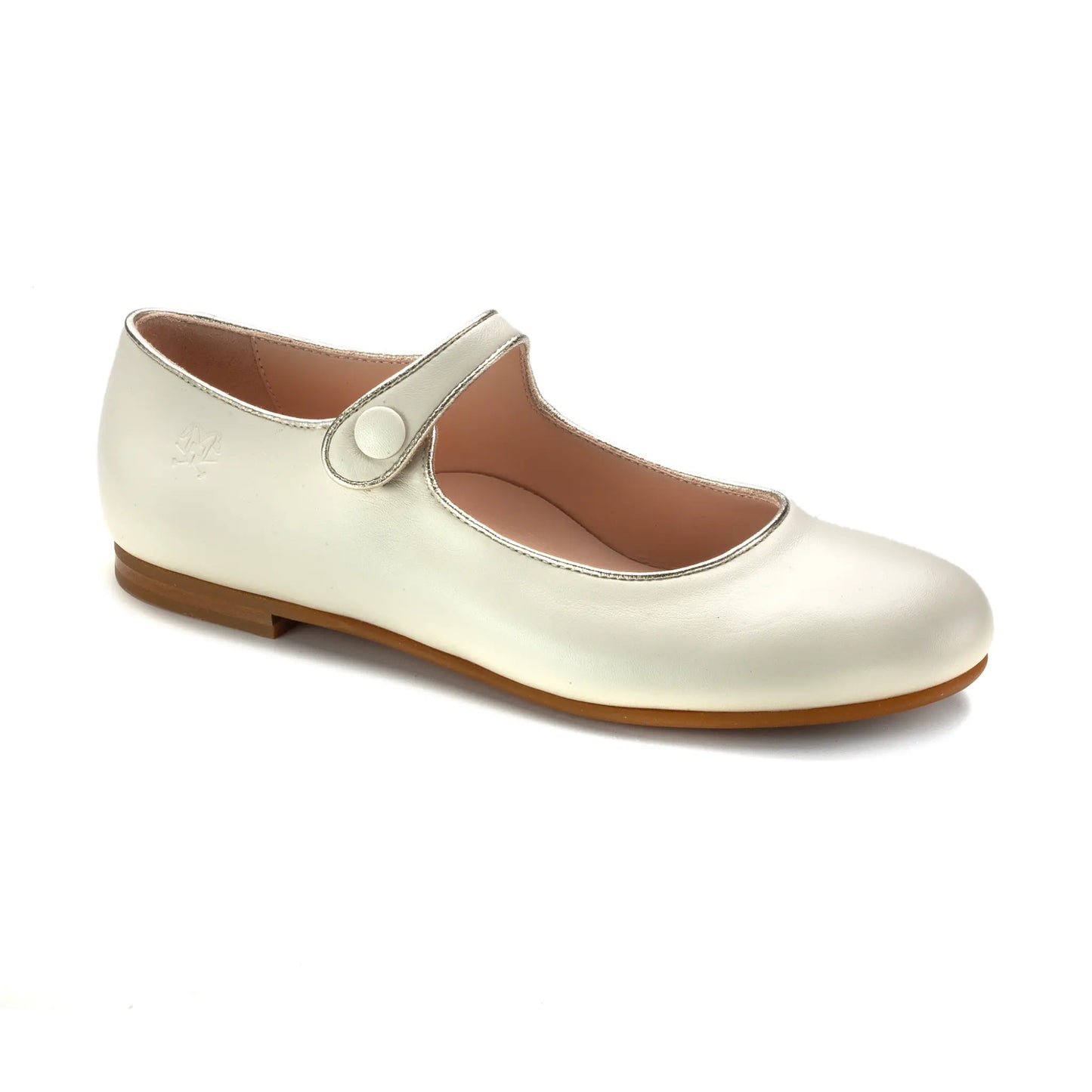 Girl's Dressy Mary Jane in Off White Leather