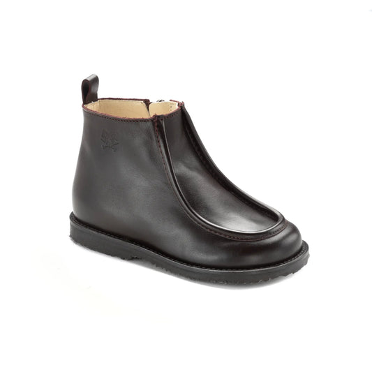 1699 brown leather toddler bootie made in Italy