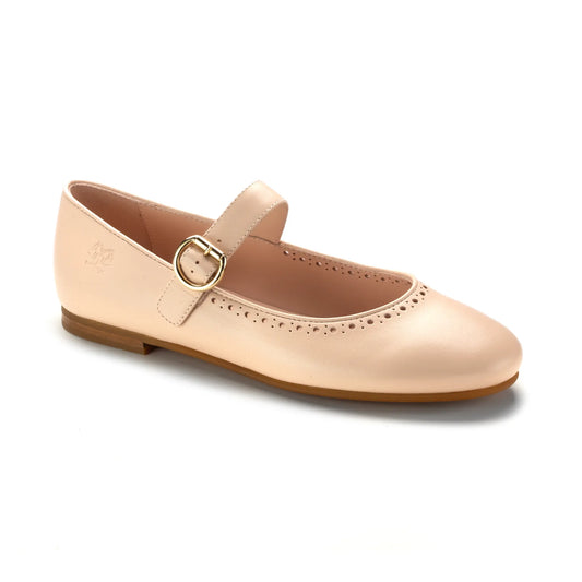 1706 Pink Leather Girls Dressy Mary Jane