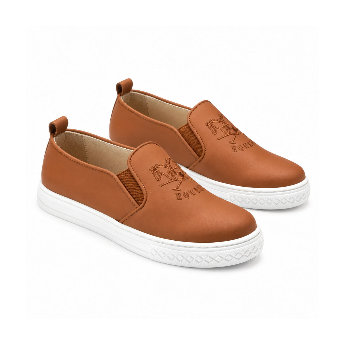 896 - Tan Sahara Leather Sneaker for Girl by London Kids