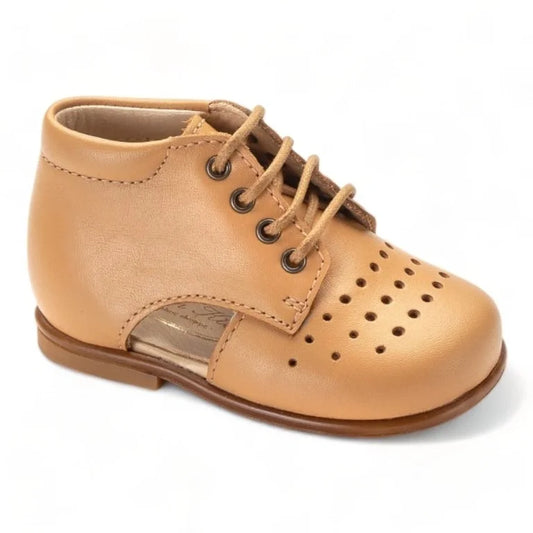 23111 Tan Leather Toddler Summer Lace Shoe