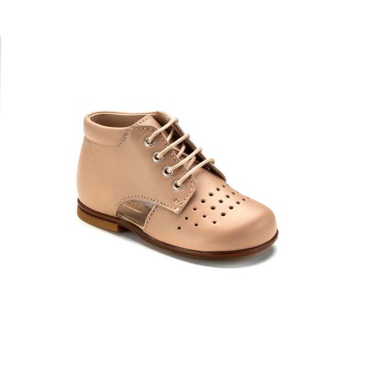 23111 Taupe Leather Toddler Summer Lace Shoe