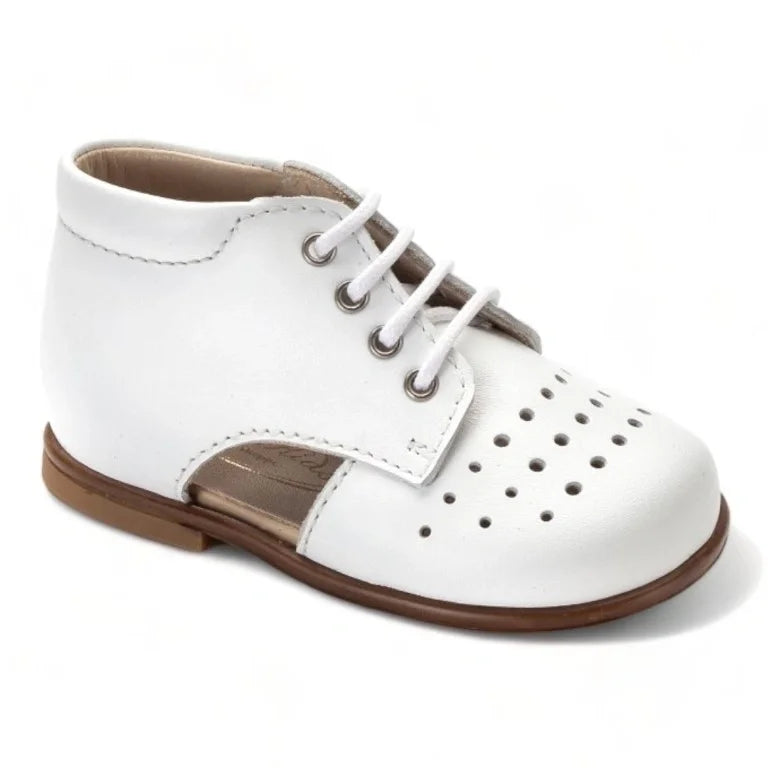 23111 White Leather Baby's Summer Lace Shoe