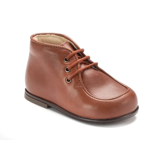 Nut Leather Toddler Lace High Shoe made in Spain