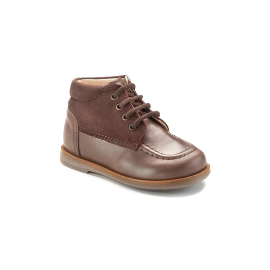 24171 - Brown Leather Toddler High Lace Shoe Beberlis