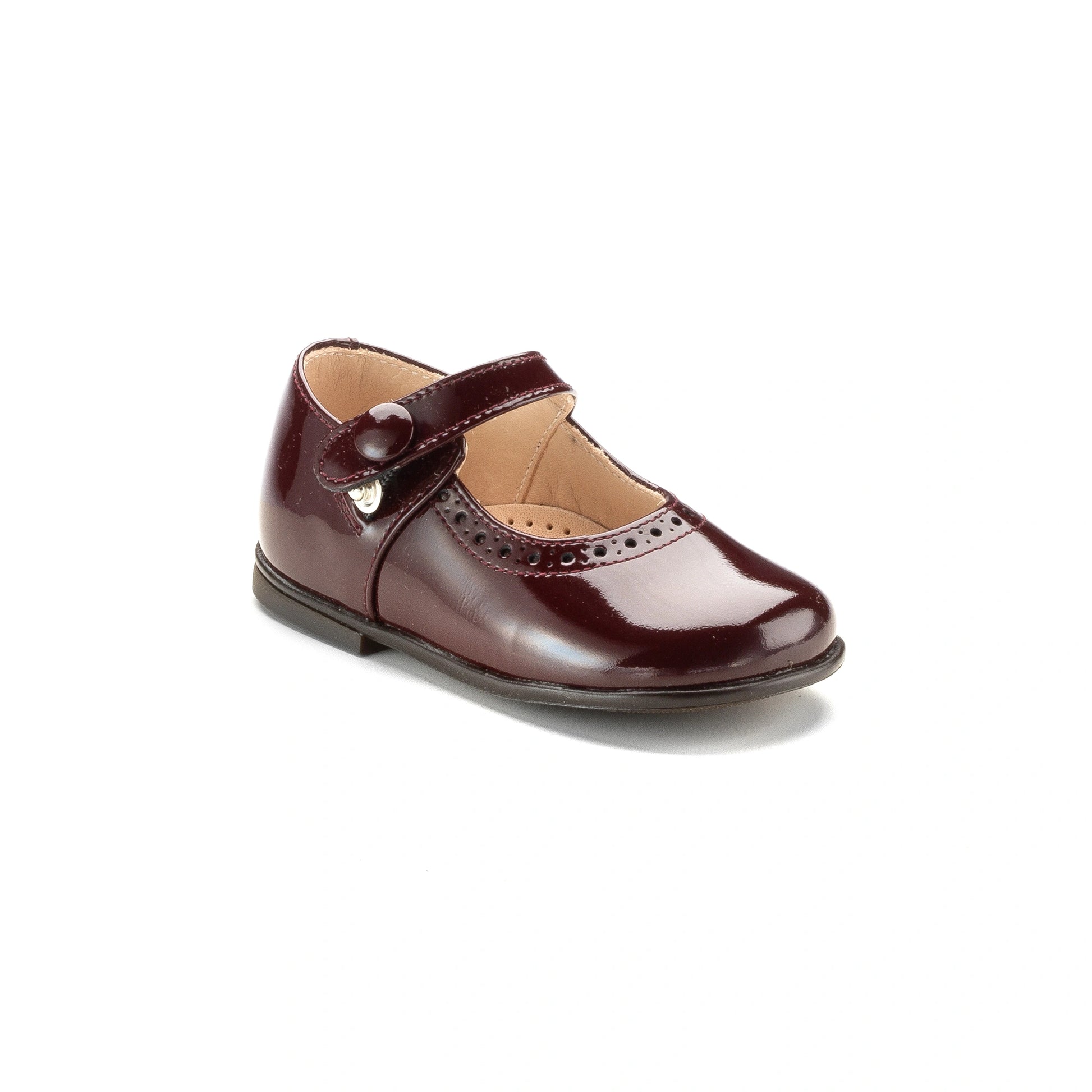 24389 Bordo Patent Toddler Mary Jane Dress Shoe with Strap