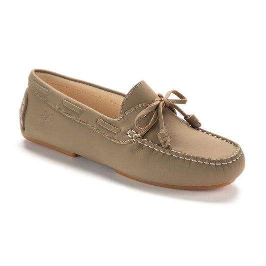 2463 - Taupe Sahara Leather Soft Loafer for Girl by London Kids London Kids