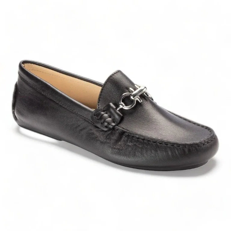 2486 - Black Soft Leather Soft Loafer for Girl/Teen/Women by London Kids London Kids