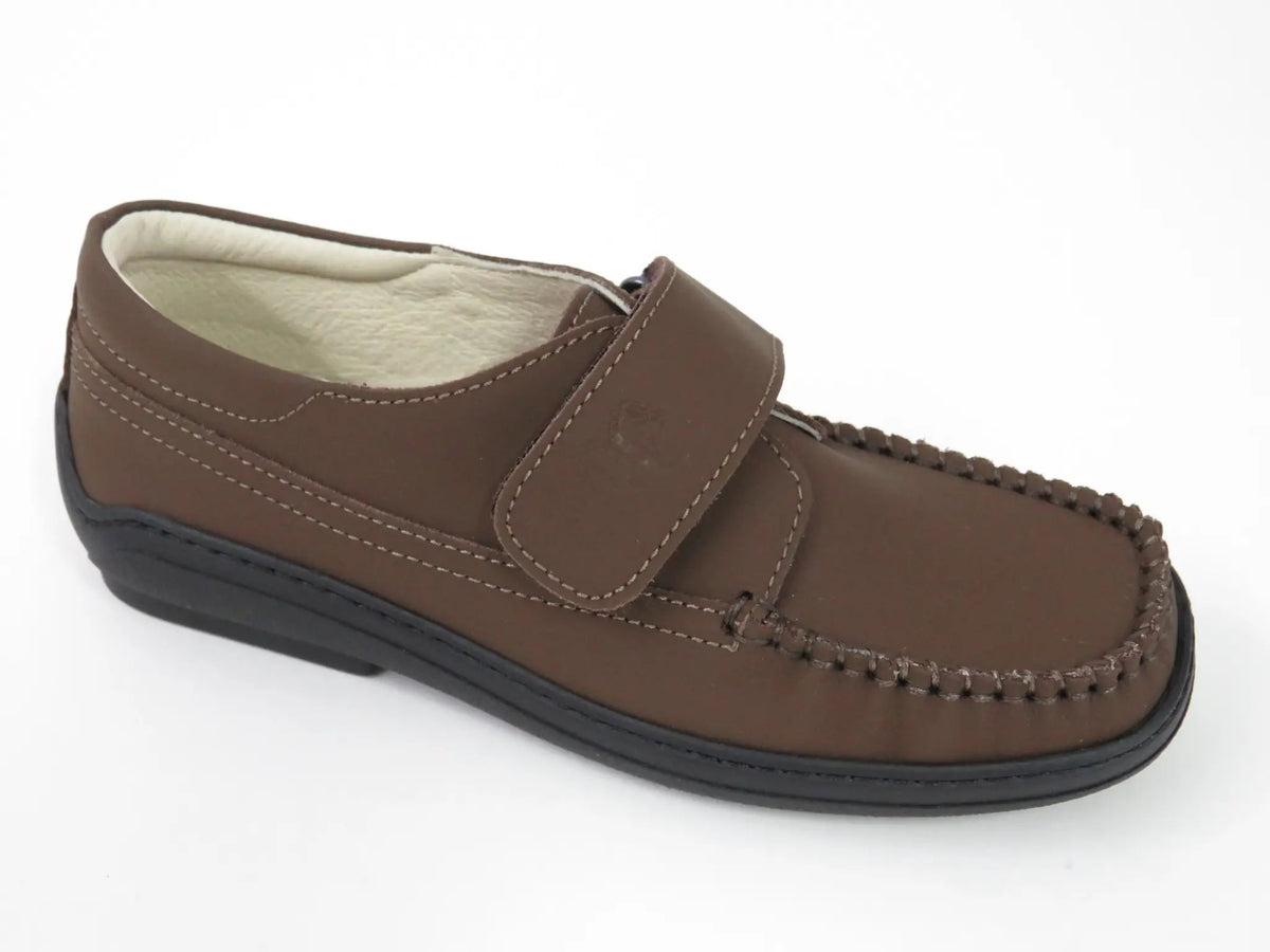 2513 - Brown Medium Sahara Boys Velcro Shoe London Kids