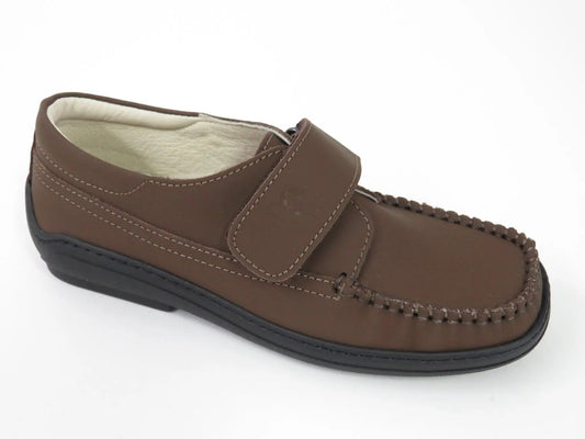 2513 - Brown Medium Sahara Boys Velcro Shoe London Kids