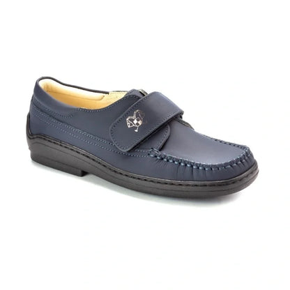 Navy Sahara Boys Velcro Shoe made in Italy