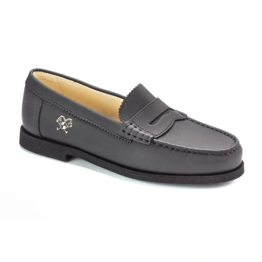 2525 Black Sahara Girls School Loafer made in Italy