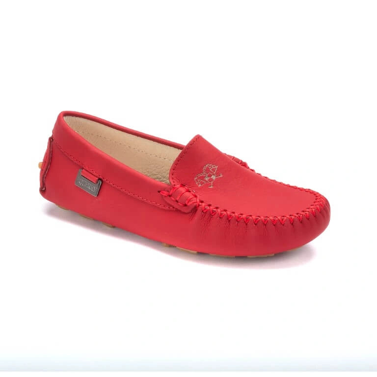 2493 - Navy Sahara Leather Soft Loafer for Girl by London Kids main image 0