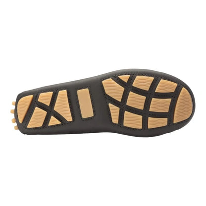 2549 Black Sahara Girls Loafer with Beige Sole, Classic Moccasin Style