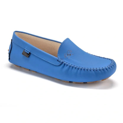 Blue Sahara Girls Loafer, soft broken-in comfort, classic moccasin style