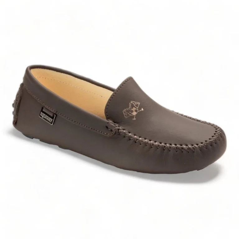 Brown Sahara classic girls loafer, made in Italy