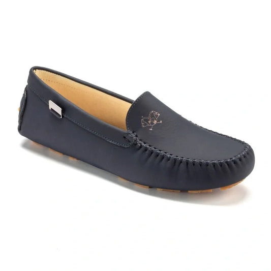 Navy Sahara and Beige Sole Girls Loafer made in Italy