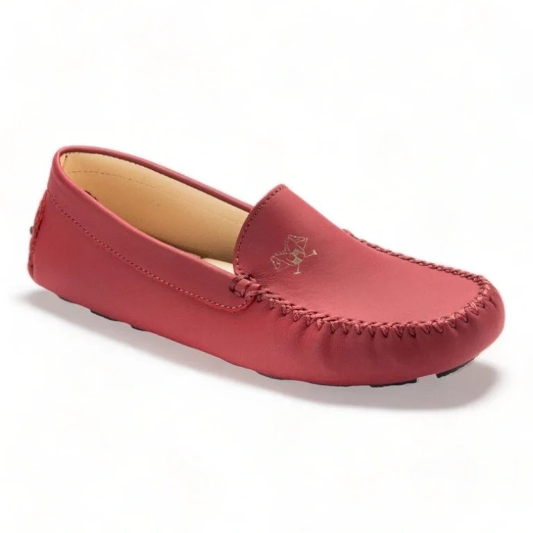 Dark Red Sahara color girls loafer made in Italy perfect for casual use