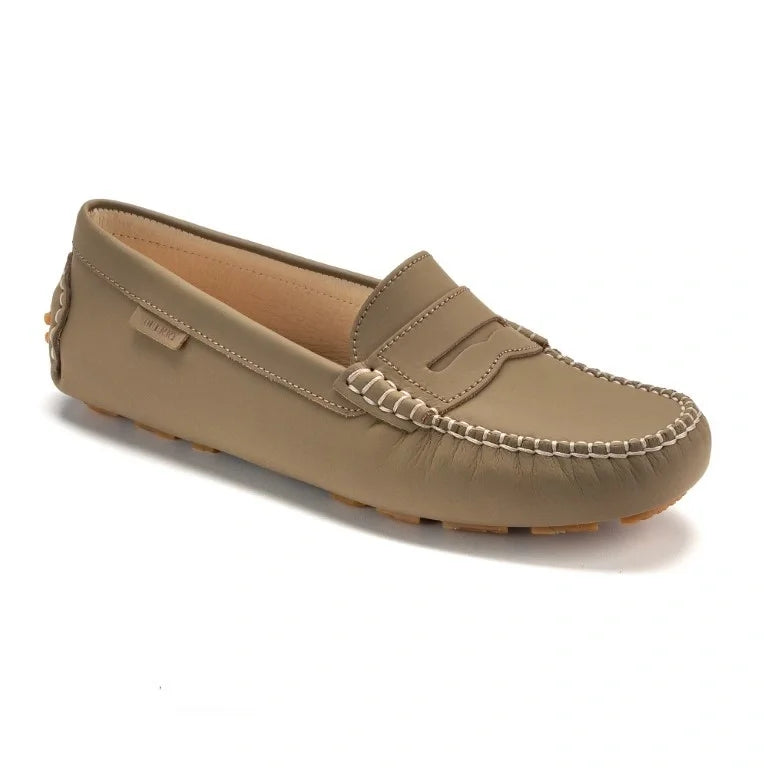 Taupe Sahara Girls Mocassin Loafer made in Italy