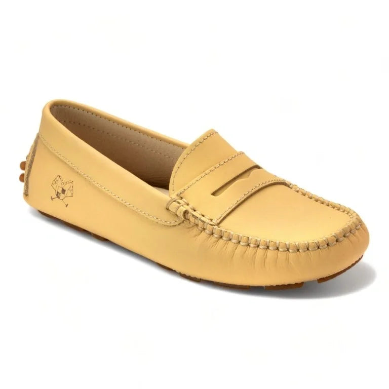 Soft Yellow Sahara Girls Mocassin Loafer made in Italy