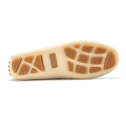 Beige Sahara girls moccasin loafer shoes made in Italy