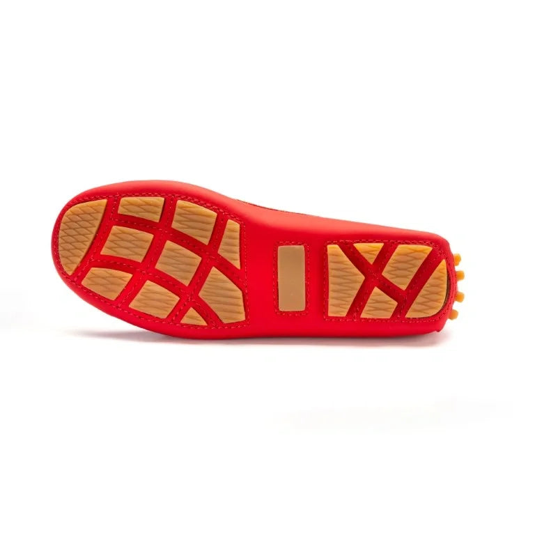 Red Sahara color Girls Moccasin Loafer made in Italy