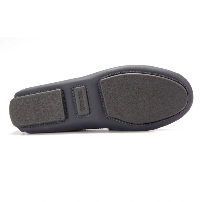 Navy Sahara Girls Soft Moccasin, Made in Italy
