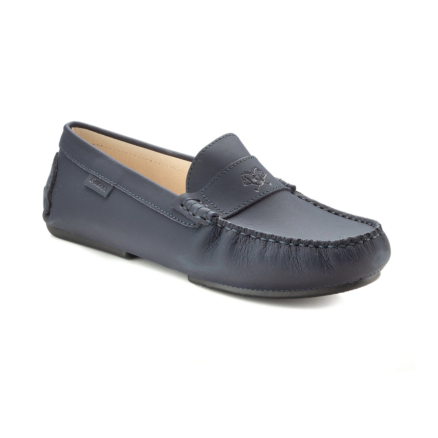 Navy Sahara Girls Soft Moccasin, Made in Italy