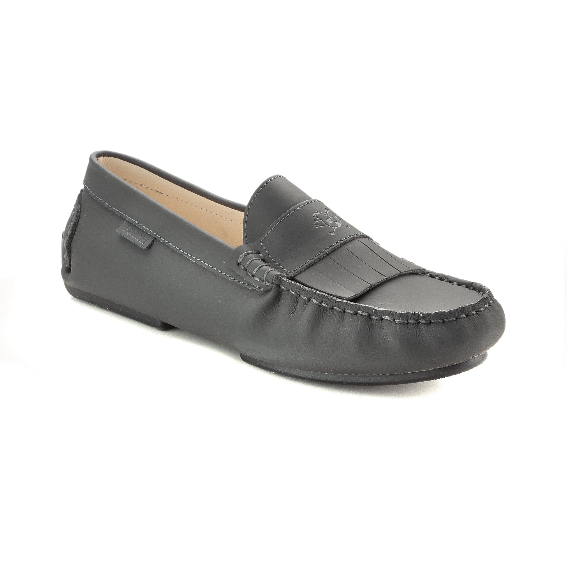 Gray Sahara Girl Mocassin Fringe Style Soft Loafer