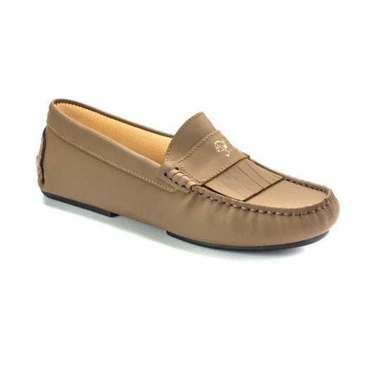 Girl's Carob Sahara Mocassin Fringe Style Loafer