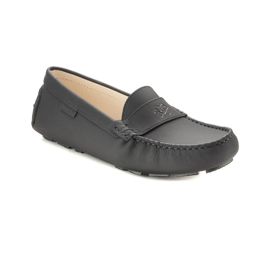 2699 Black Sahara Girls Mocassin soft loafer from Italy